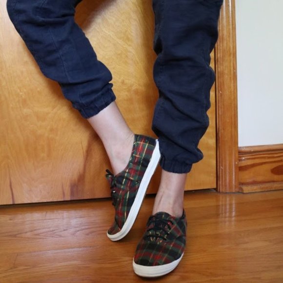KEDS Vintage Christmas Plaid Sneakers Retro 90s Holiday - Size 8 - Picture 15 of 16